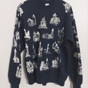 Unique Vintage 90s lighthouse sweatshirt